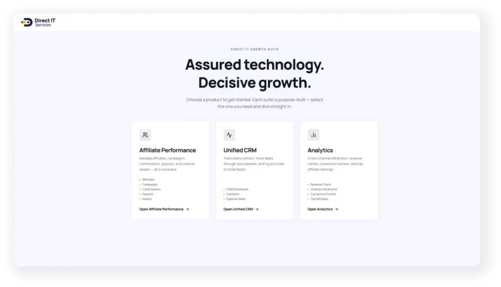 main dashboard direct it